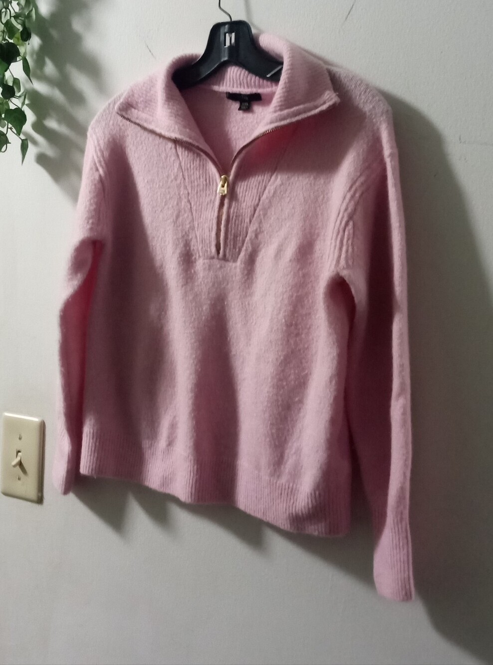 J. Crew Pink Half-Zip Turtleneck Sweater